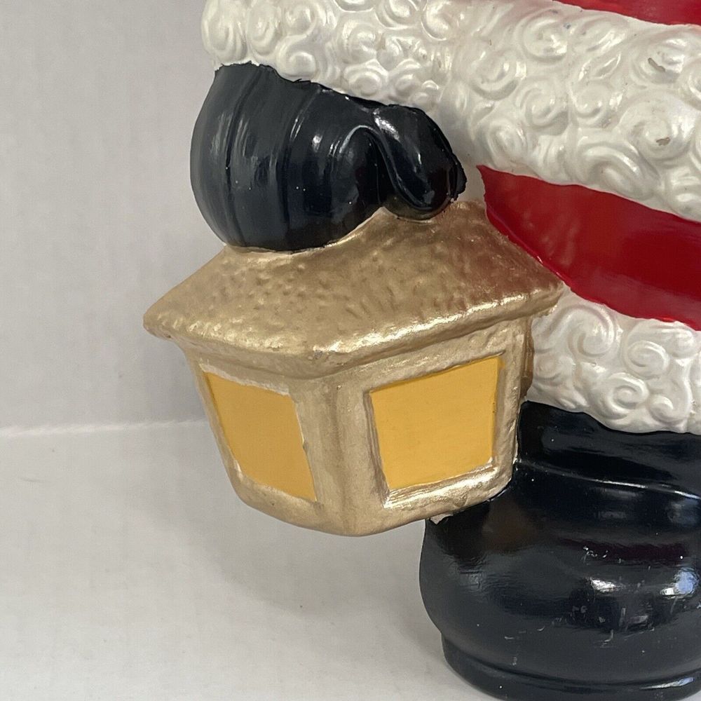 Vintage 13” Santa Claus Saint Nick Ceramic Mold Santa Winking Holding A Lantern - Picture 6 of 14